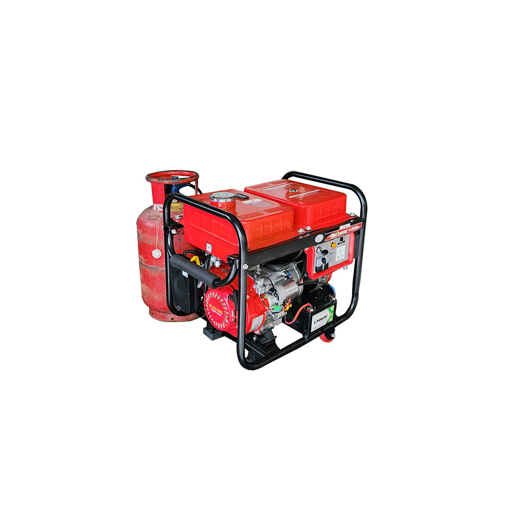 5 KVA ultra light smart portable LPG Generator , Petrol, recoil & LPG RUN, Model GE-5000R